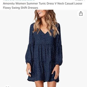 Navy dot tunic dress M